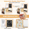Kids art center wooden table bench set with adjustable double-sided easel, storage trays, and magnetic whiteboard for.