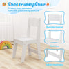 Child-friendly chair with supportive backrest in white, designed for comfort and safety during creative activities.