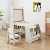 Grey kids art table with adjustable easel, spacious shelves, and included accessories for creative play and.