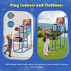 Kids basketball arcade game with electronic scoreboard, suitable for indoor and outdoor play, includes 2 basketballs.