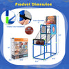 Kids basketball arcade game with electronic scoreboard, measuring 53" tall, suitable for indoor and outdoor play.