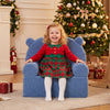 Kids Bear Sofa Toddler Foam Couch with Soft Fleece Fabric Cover-Navy - Gallery View 1 of 10