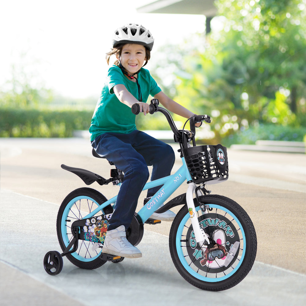 16 Inch Kids Bike with Adjustable Handlebar and Saddle for 4-8 Years Old-16 inches - Gallery View 1 of 10