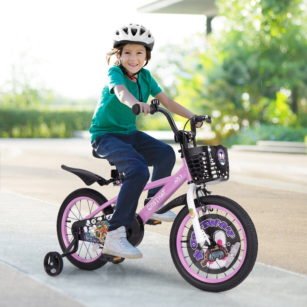 16 Inch Kids Bike for 4-8 Years Old Sport Bicycle with Adjustable Handlebar and Saddle-16 inches - Gallery View 1 of 9