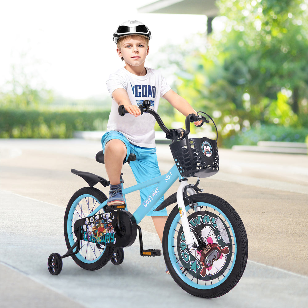 18 Inch Kids Bike with Adjustable Handlebar and Saddle for 4-8 Years Old-18 inches - Gallery View 1 of 10
