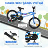 16-inch kids bike with adjustable seat, hand brake, coaster brake, and LED lights for safe and fun riding.