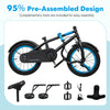 Kids bike with adjustable handlebar and saddle, 14 inches, featuring removable training wheels and a safe dual brake.