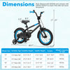 Kids bike with adjustable handlebar and saddle, 14 inches, featuring removable training wheels for safe riding.