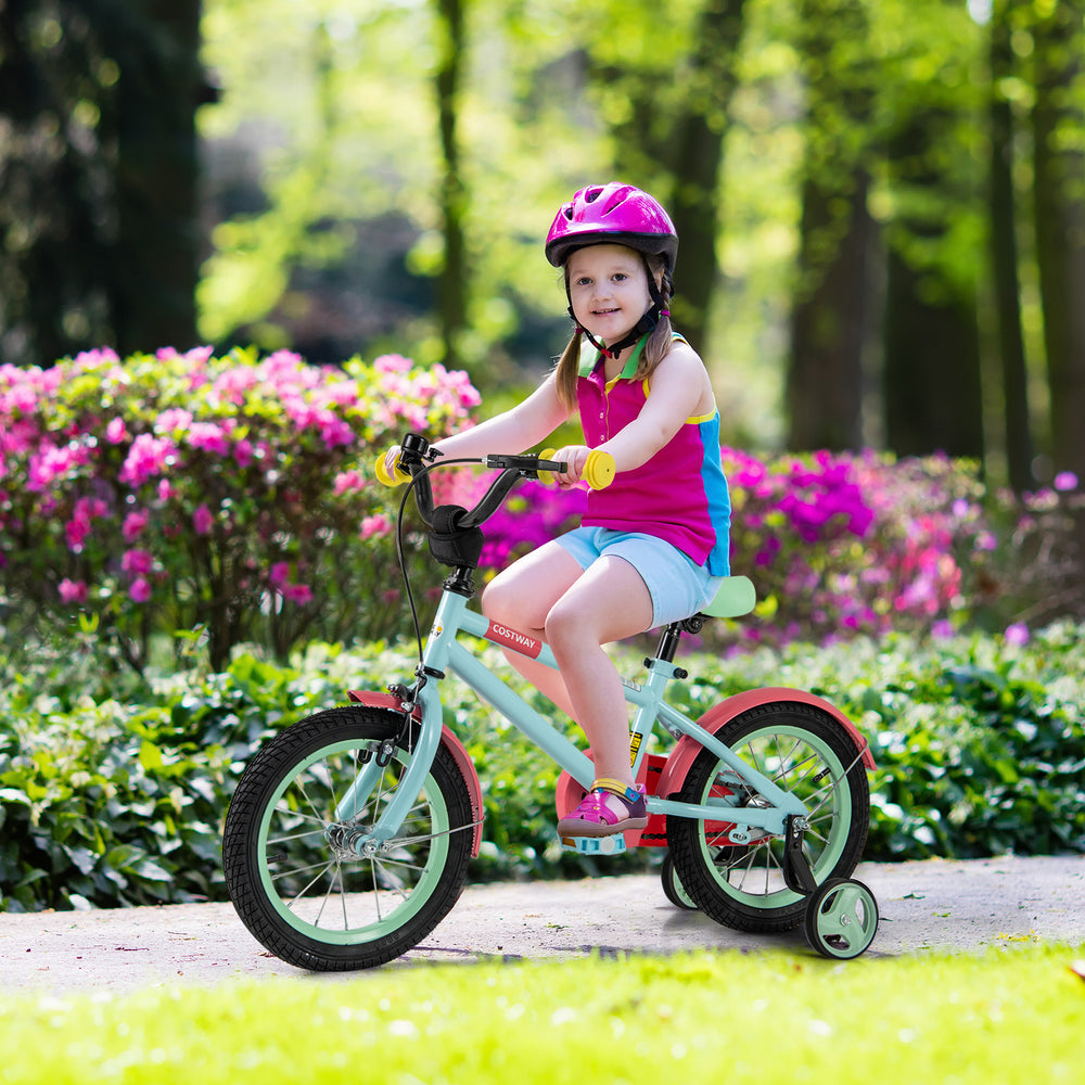 Kids Bike with Adjustable Handlebar and Saddle Blue-14 inches - Gallery View 1 of 10