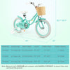 16-inch kids bike in green with training wheels, adjustable seat, and front basket for fun and safety on various.