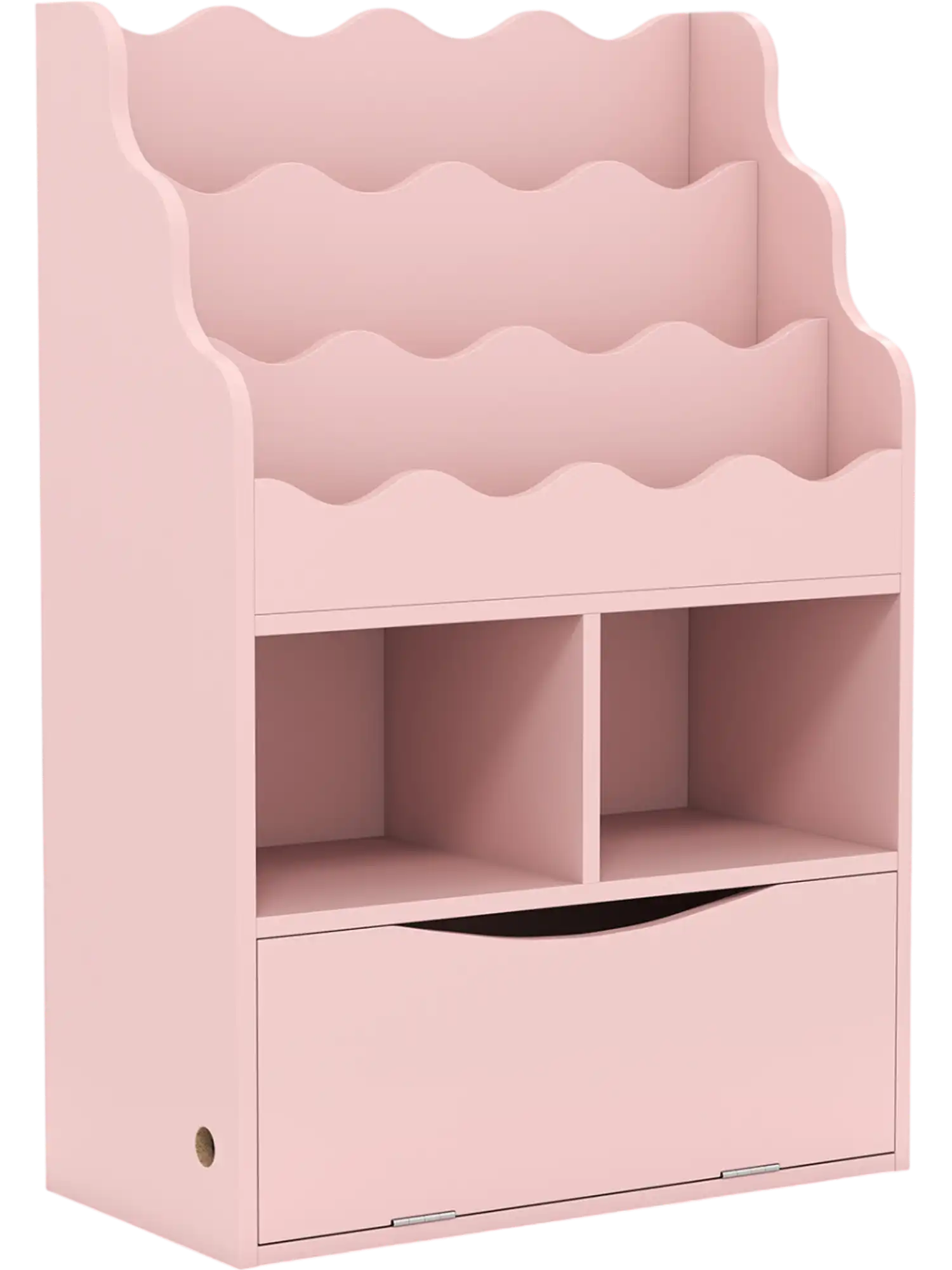 Costway Kids Bookcase 3-Tier Sling Bookshelf Open Cubes Flip-Down Cabinet 26199760 New