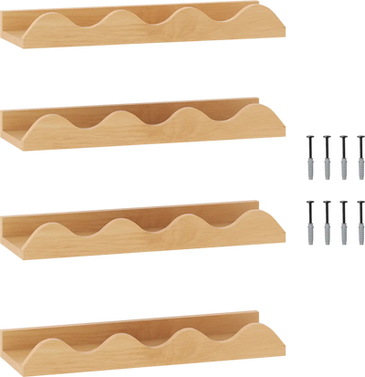 Costway Kids Floating Nursery Book Shelves Set of 4 16