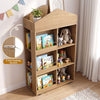 House-shaped kids bookshelf and toy storage organizer with 4 tiers and 6 cubbies for playroom or bedroom use.
