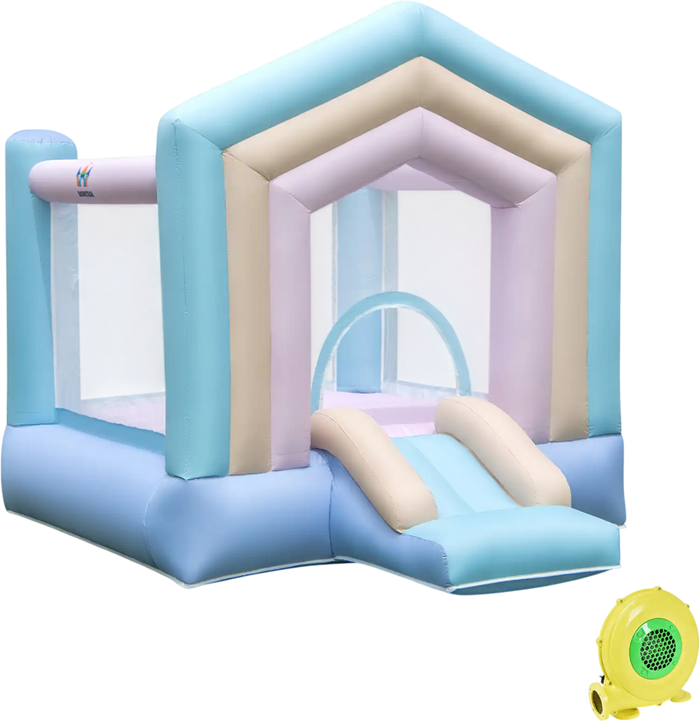 Kids Bounce House with Slide and Basketball Rim Bouncy Castle for Party with 480W Blower