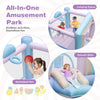 Kids bounce house featuring a smooth slide, basketball rim, and jumping space for endless fun and energetic play.