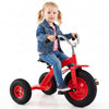 Kids carbon steel bike in red with 15-inch inflatable rubber tires, designed for stability and comfort for young riders.