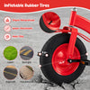 Close-up of the 15-inch inflatable rubber tire on a kids' carbon steel bike, designed for stability and shock.