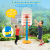 Kids basketball hoop stand with adjustable height from 34.5" to 50" for indoor and outdoor play. Durable and.