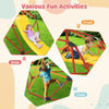 Kids climbing dome with slide and fabric cushion, featuring a rust-resistant frame for outdoor fun in the garden.