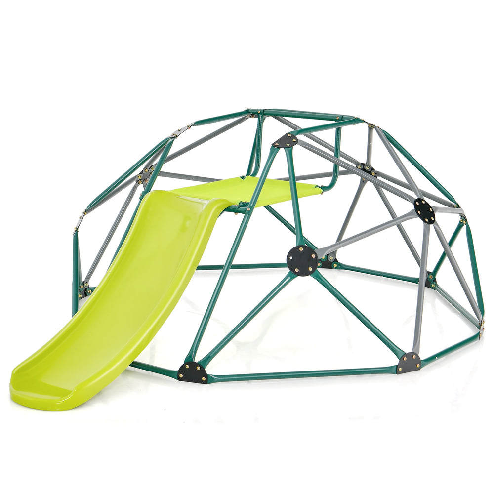 Kids Climbing Dome with Slide and Fabric Cushion for Garden Yard-Green - Gallery View 1 of 9