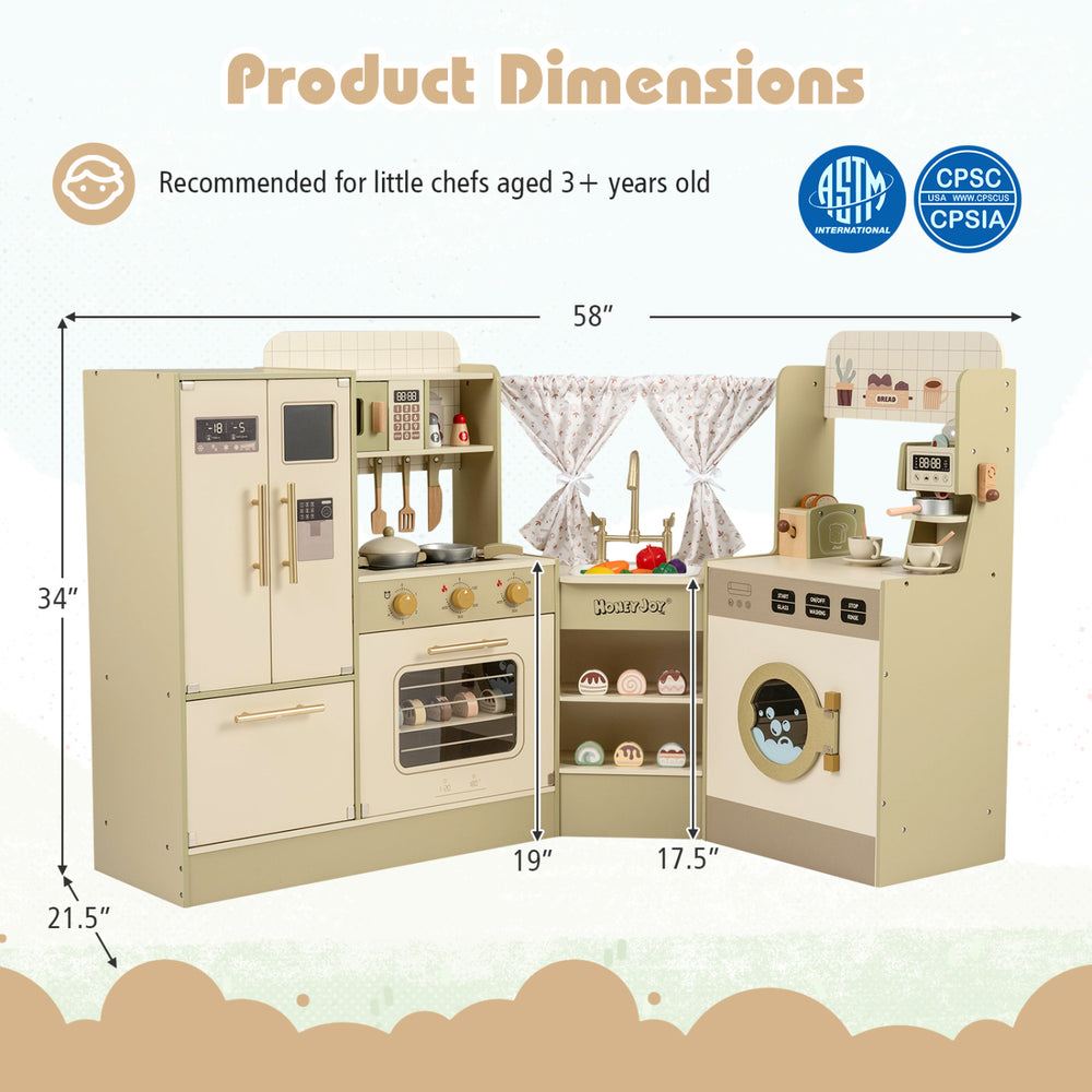 Kids Corner Play Kitchen with Faucet and Dishwasher and Stoves - Gallery View 5 of 11