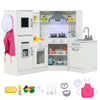 Kids Corner Pretend Kitchen Playset with Separated Washing Basin-White - Gallery View 1 of 13