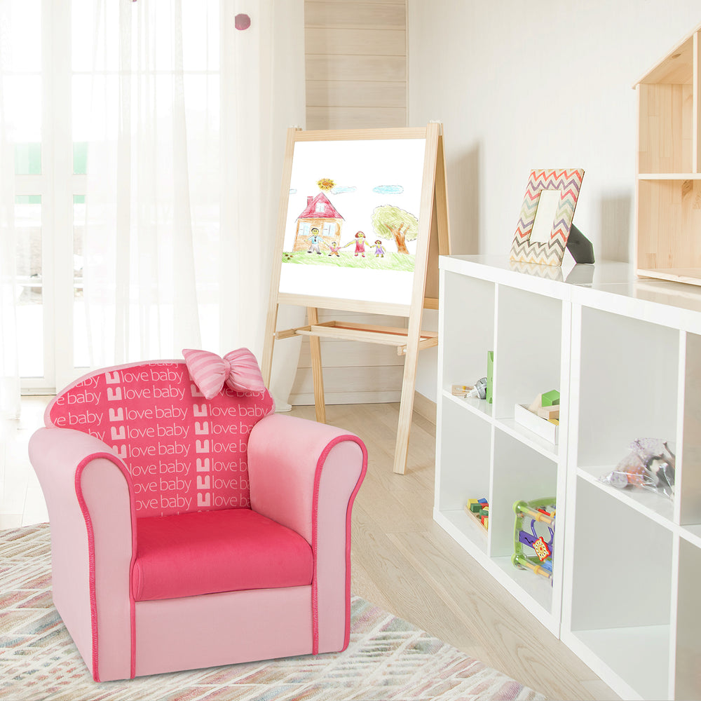 Original Kids Sofa with Armrest and Thick Cushion-Pink - Gallery View 1 of 10