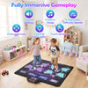 Kids dance mat featuring 8 songs, 4 gameplay modes, and flashing LED lights for interactive fun and skill development.