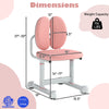 Kids desk chair in pink with adjustable height, dual back support, and sturdy metal frame for ergonomic comfort.