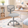 Kids desk chair in gray with a removable seat cushion and ergonomic mesh backrest, ideal for growing children’s comfort.