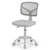 Kids desk chair in gray with a padded seat cushion and mesh backrest, designed for comfort and easy height adjustment.