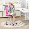 Ergonomic pink children’s study chair with adjustable height, breathable mesh, and sponge padded seat for comfort.