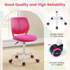 Ergonomic pink children study chair with adjustable height, breathable mesh back, and smooth-rolling casters for easy.