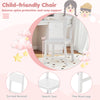 Child-friendly chair with inclined backrest and smooth seat, made of solid wood, ideal for kids' study or playroom.