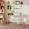 Kids Desk and Chair Set with Storage Drawer and Hutch-White - Gallery View 1 of 10