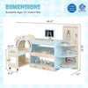 Kids doctor play set with CT machine and eye chart, made of natural wood, ideal for imaginative play and organization.