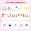 Kids doctor play set in pink with 27 accessories, adjustable height bar, and realistic medical features for imaginative.