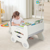 Kids Drawing Table and Chair Set with Watercolor Pens and Blackboard Eraser-Gray - Gallery View 1 of 10