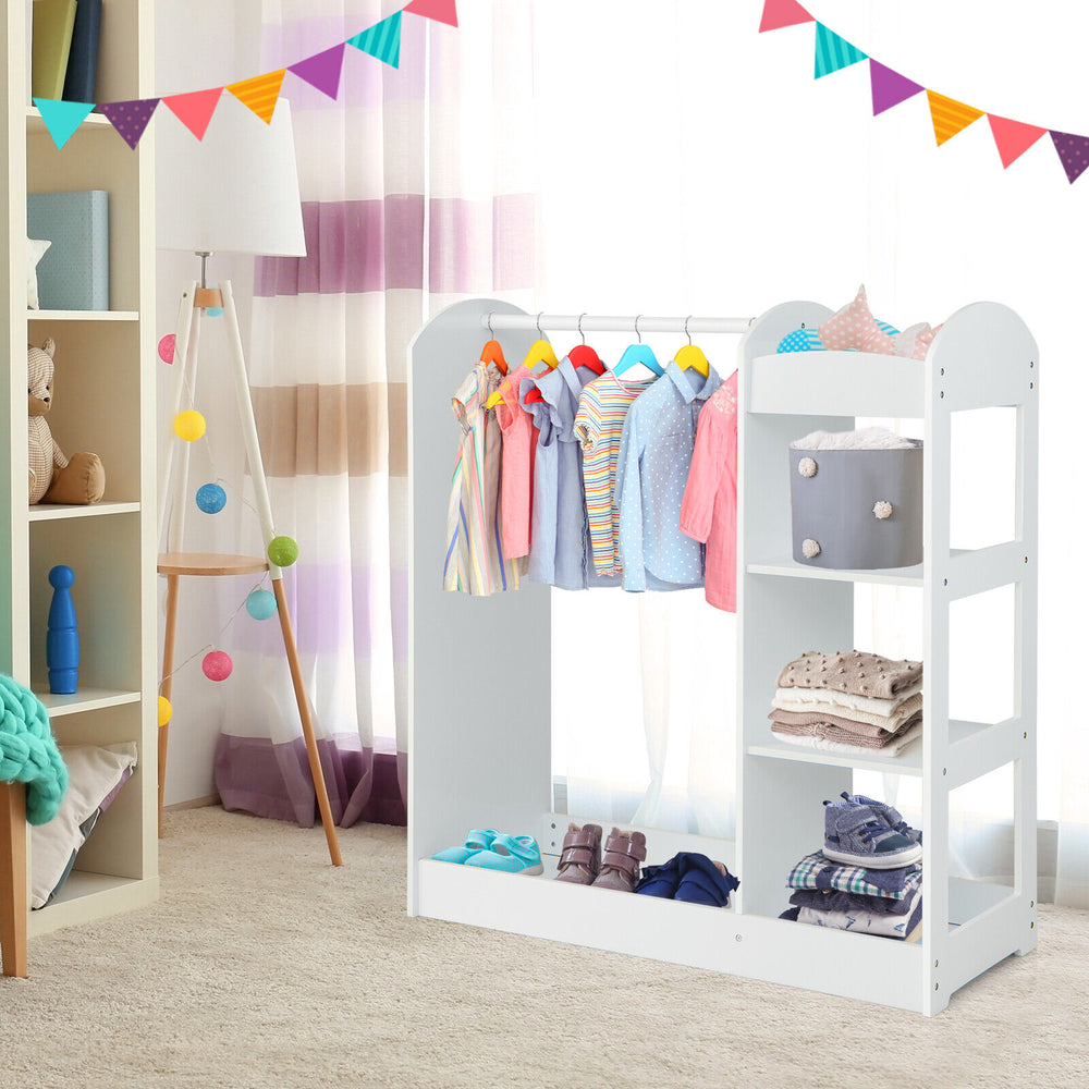 Kids Dress Up Storage with Mirror-White - Gallery View 1 of 11