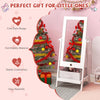 Kids full-length mirror in white with 360-degree rotation and storage bin, perfect for little ones' dressing needs.