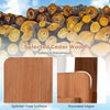 Close-up of the splinter-free surface and rounded edges of the brown cedar wood kids gas station playhouse for safety.