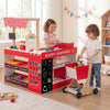 Kids Grocery Store Playset Wooden Pretend Play Supermarket with Shopping Cart-Red - Gallery View 1 of 11