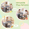 Kids grocery store playset in gray with shopping cart, featuring checkout counter and interactive accessories for.