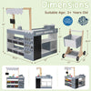 Kids grocery store playset with shopping cart, gray, featuring a checkout counter and interactive accessories for.