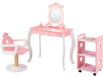 Costway Kids Hair Salon Play Set LED Lighted Mirror Swivel Barber Chair 39661301 New