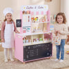 Kids ice cream shop playset in pink with a simulated dessert sign and ample storage for engaging role-playing fun.