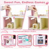 Kids ice cream shop with ice cream machine, coffee machine, and 27 accessories for imaginative play and role-playing.