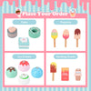 Double-sided kids ice cream truck playset with vending machine, 15 food pieces, and child-safe materials for.