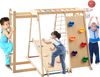 Kids Indoor Playground 6-in-1 Jungle Gym with climbing ramp, slide, and safety features for active play and skill.