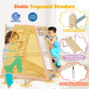 Kids Indoor Playground 6-in-1 Jungle Gym with solid birch poles, reinforced slide, and rounded corners for safe play.